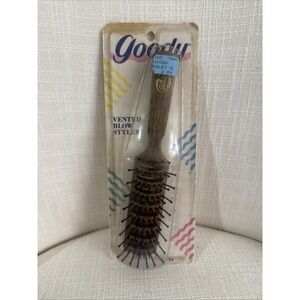 Vintage 1989 GOODY Wood Grain 7.5" Detangling Vent Blow Dry Hairbrush 7106